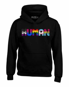 Human Hoodies LGBT Gay Pride Month Transgender Rainbow Equal Sweatshirts - Picture 1 of 7
