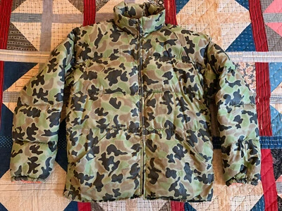 Chaqueta de Caza De Colección Años 60 10x Relleno Plumón Reversible Piel de Rana Camuflaje Foto 1 de 4