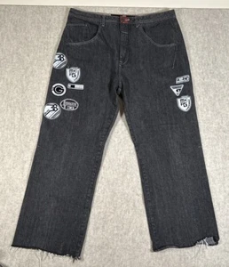 Vintage Marithe Francois Girbaud Jeans Mens 40x30 Baggy Logo Patches Dark Gray - Picture 1 of 13