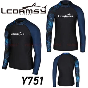 HERREN LANGARM RASH GUARD LONGSLEEVE UV SCHUTZ SHIRT BADEMODE SURFEN TAUCHEN 751 - Bild 1 von 2