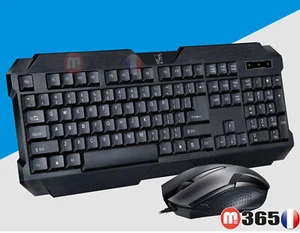 clavier qwerty + souris USB Filaire format anglais cable 125cm (facture tva) - Imagen 1 de 3