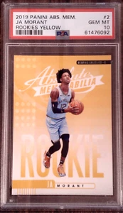 JA MORANT RC 2019 Absolute Memorabilia #2 Rookies Yellow PSA 10 + FREE SHIPPING! - Picture 1 of 2
