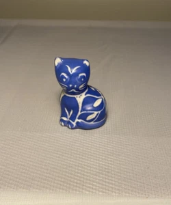 Gato azul de cerámica de los años 60 vintage - Imagen 1 de 4