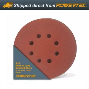 Powertec A/O Haken und Schlaufe 8 Loch Scheibe 6 Zoll 320er Körnung 25 Stück (45132) - Bild 1 von 7