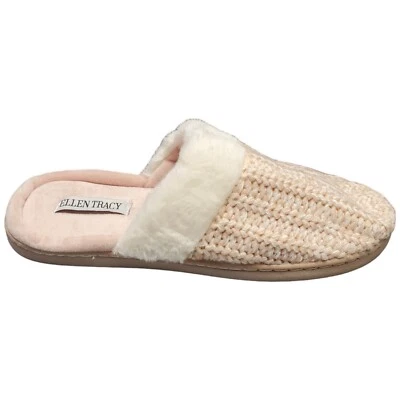 Zapatillas zuecos Ellen Tracy para mujer talla S 6-7 rosa ribete de piel sintética acogedoras sin cordones usadas en excelente estado Foto 1 de 4