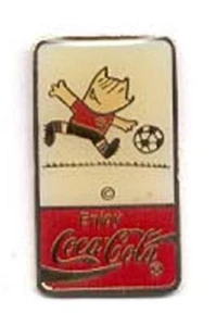 Coca-Cola Cobi Mascota Olímpica Patear Pelota de Fútbol Barcelona España Alfiler de Solapa Olímpica - Imagen 1 de 1