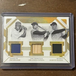 2023 Flawless Gilliam - Cepeda - Kuenn triple relic game used #-10 - Picture 1 of 2