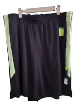 NEW Men's Tek Gear Athletic Shorts Black/w Pale Green Stripes Size XLT