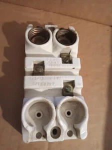 Antiker General Electric Porzellan Messing Elektrischer Sicherungsblock 1901 - Bild 1 von 9