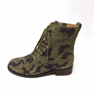 NEW Lucky Brand Hestawn Suede Camo Lace Up Combat Boots Womens 6M - Picture 1 of 8