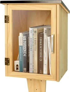 Wooden Little Library Box Outdoor Free Library, Little Library Outdoor Box Stora - Picture 1 of 9