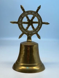 Vintage Brass Bell with Stirring Wheel Marine - Picture 1 of 12