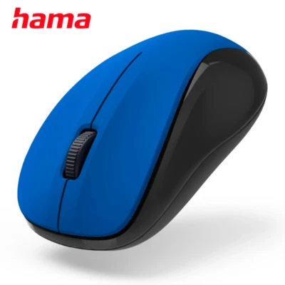 Hama MW300 V2 3 Button Wireless Optical Mouse/1200DPI/Silent/PC/Blue - Image 1 of 3
