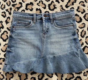 Womens BlankNYC Blue Denim Med Wash Flirty Mini Skirt 24 - Picture 1 of 4