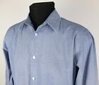 Duchamp Mens Blue Check Cotton Long Sleeve Tailored Fit Shirt Size 41 / 16 (L)