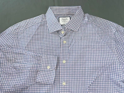 Charles Tyrwhitt классический крой красный, белый, синий чек рубашка. 17-34, б/у в отличном состоянии!! - Изображение 1 из 4