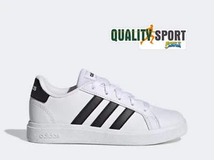 Adidas Grand Court Bianco Nero Scarpe Ragazzo Donna Sportive Sneakers GW6511 - Foto 1 di 5