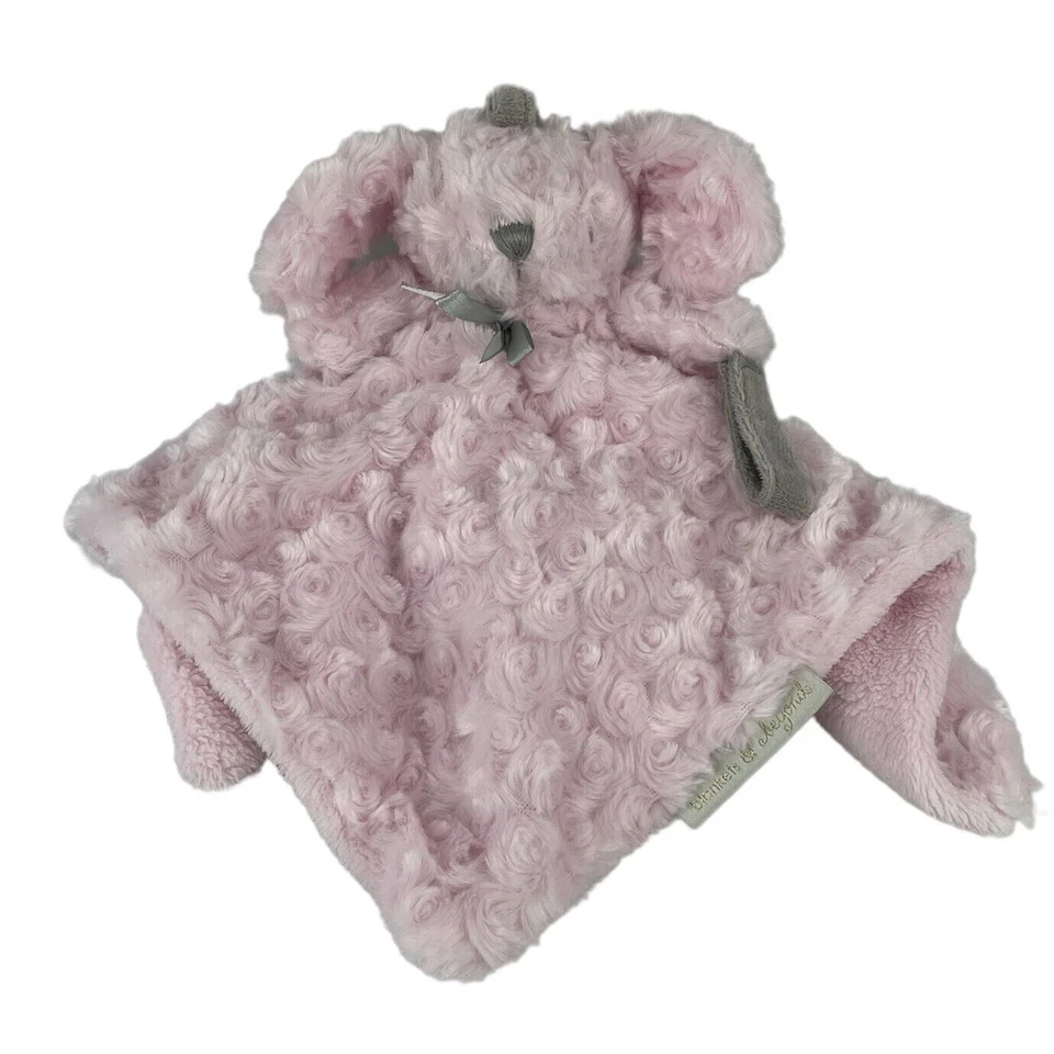 Держатель соски Blankets & Beyond Pink Bunny Rabbit 16 дюймов Baby Lovey Swirl мех - Изображение 1 из 4