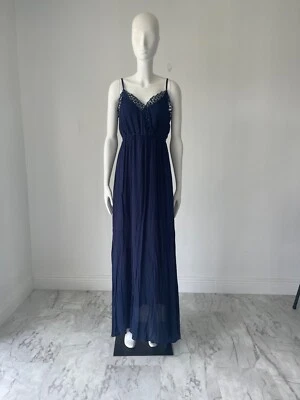 AQUA Women Navy Blue Solid Maxi  Dress S S - Image 1 of 4