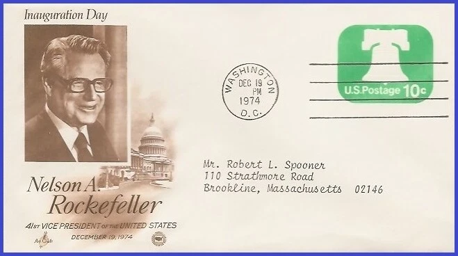 USA3 #IN29 ADDR PCS ARTCRAFT FDC   Inauguration Ford 1974 - Image 1 of 1