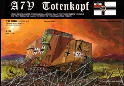 Tauro Model 106 STURMPANZERWAGEN A7V TOTENKOPF  German WWI Tank 1/35 Assy KIT - Immagine 1 di 2