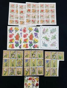 10 hojas de pegatinas florales, sello distintivo, saludos americanos + 1 sin marca - Imagen 1 de 9