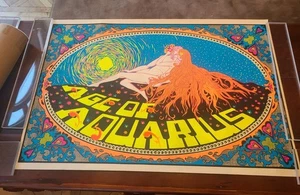 Age of Aquarius Original Silkscreen Black Light Poster NOT REPRINT - Bild 1 von 5