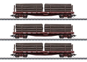 TRIX HO US 40' Flat Car Set 3 CARS Western Maryland  PN 24922 - Picture 1 of 1
