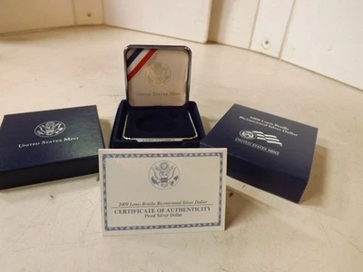 US MINT - 2009 Louis Braille Bicentennial Silver Dollar Display Box - (NO COINS) - Image 1 of 4