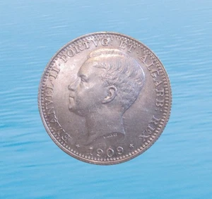 PORTUGAL 200 REIS 1909 HERRSCHER MANUEL II SILBER KM 549 #7802# - Bild 1 von 2