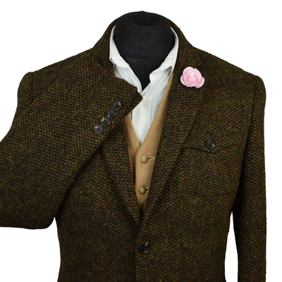 Harris Tweed Tailored Country Brown Barleycorn Blazer Jacket 42R #36 IMMACULATE - Image 1 of 4