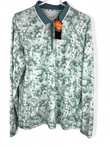 Puma Damen Polo Golf Shirt YouV 1/4 Zip Grün Floral Woodland TX Logo Größe L - Bild 1 von 14