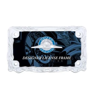 Chrome Flame Motorcycle License Plate Frame,Metallic,50128 - Picture 1 of 5