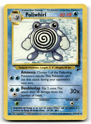 Poliwhirl 057/130 Normal Uncommon Base Set 2 MP - Image 1 of 2