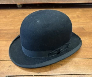 Antique Stetson Derby Bowler Hat Original Marked Deadwood S.D. The Hub 1900s - Picture 1 of 14