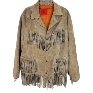 Vintage Pypsa Leather Fringe Jacket SZ 44 Genuine Leather Rodeo Made In Mex - Picture 1 of 13