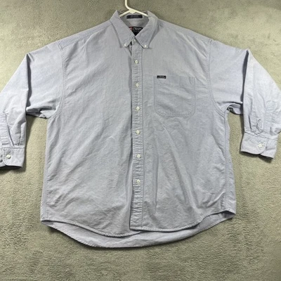 Vtg Chaps Ralph Lauren Shirt Men 1XB Blue Long Sleeve Button Down Pocket Logo - Image 1 of 4