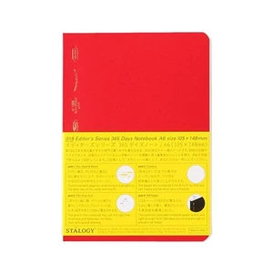 STALOGY A6 Grid 365 Days Notebook, Red, S4112 - Picture 1 of 7