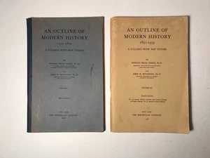 vintage 1946 "An Outline Of Modern History" (2 book lot) 1500-1830 & 1830-1939 - Picture 1 of 4