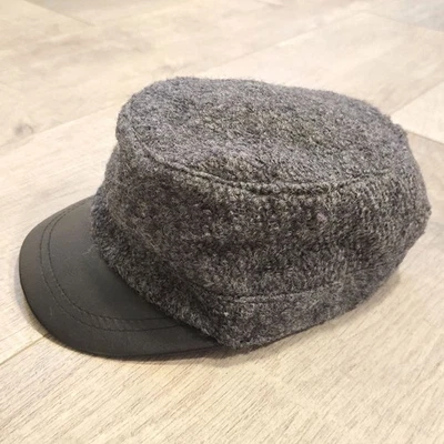 August company Wool blend Gray Skipper Hat with faux leather trim Unisex - Image 1 of 4
