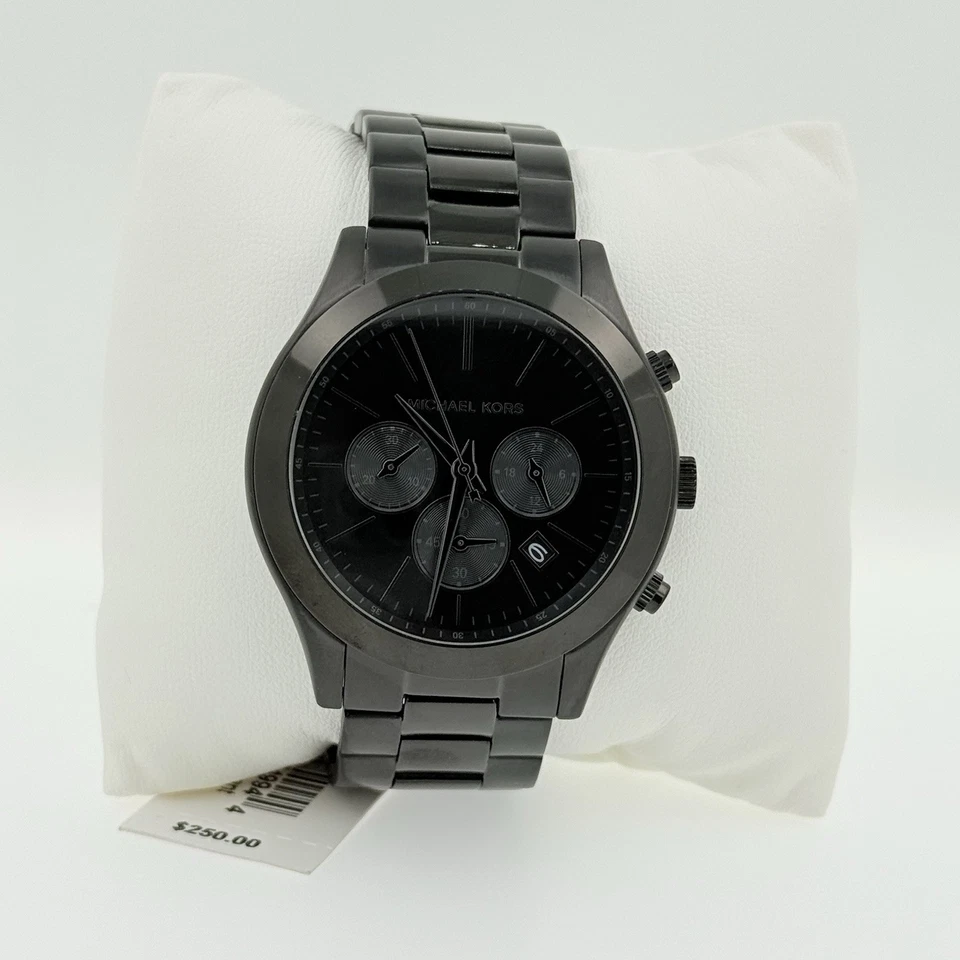 Michael Kors Oversized Slim Runway Black Dial Stainless Steel MK8919 Men’s Watch - Image 1 of 4