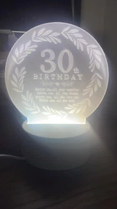 Beleuchtete Plakette zum 30. Geburtstag - Bild 1 von 5