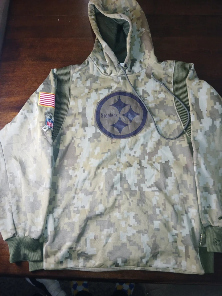 Sudadera con capucha Nike Pittsburgh Steelers Salute to Service para hombre L camuflaje digital en el campo Foto 1 de 4