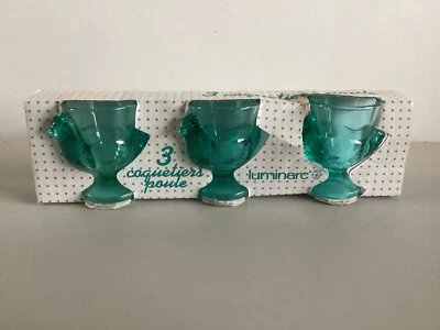 VINTAGE COQUETIER POULE LUMINARC LOT DE 3 NEUFS DANS EMBALLAGE - Photo 1/4