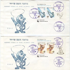 Korea Olympic Games Seoul 1988 Olympic block on 4 first day covers violet cancel - Picture 1 of 2