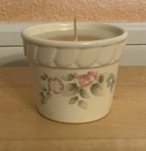 Pfaltzgraff Tea Rose Flower Pot Votive Candle - Picture 1 of 1