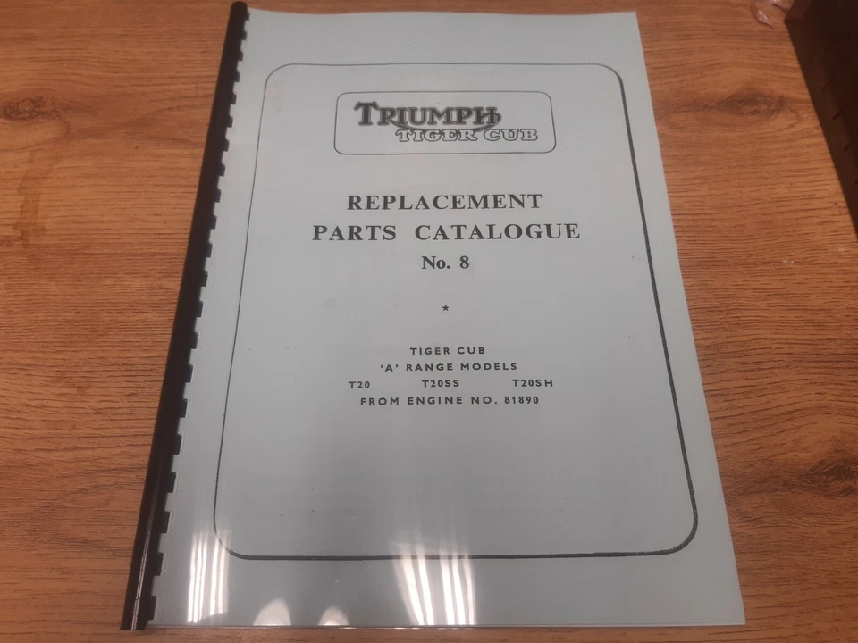 TRIUMPH T20, Tiger Cub No. 8, 1961 Spares Parts book, 779/62 - TCP08 - Image 1 of 1