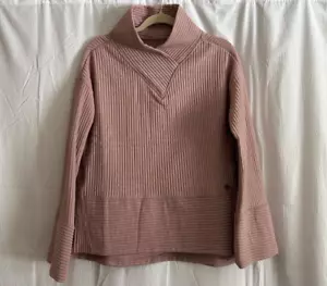 Tahari Sport Women's High Crossed V-Neckline Long Sleeve Pullover Top, Size S - Picture 1 of 15