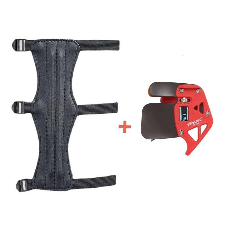 Archery Arm Guard+Archery Finger Tab Adjustable Accessories Gear Set - Image 1 of 4