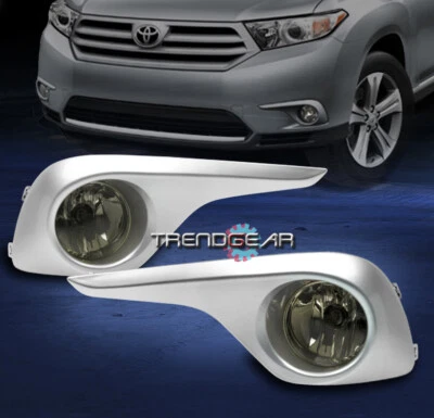 FOR 2011-2013 TOYOTA HIGHLANDER BUMPER SMOKE FOG LIGHTS LAMP W/COVER+HARNESS KIT - Image 1 of 4